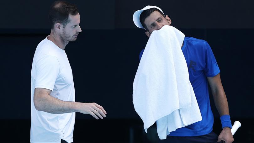 Novak Djokovic and Andy Murray during the Australian Open.